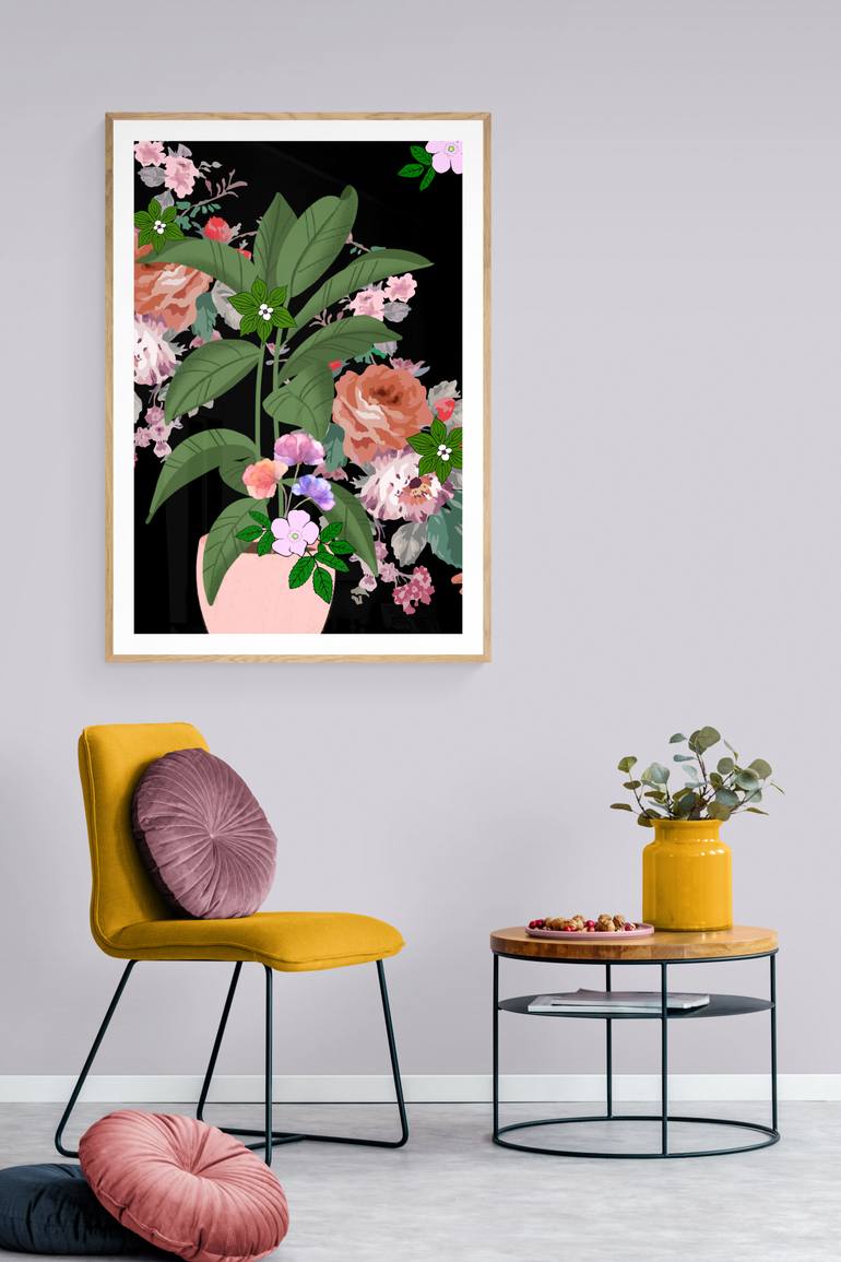 Original Abstract Floral Digital by Mona Vayda