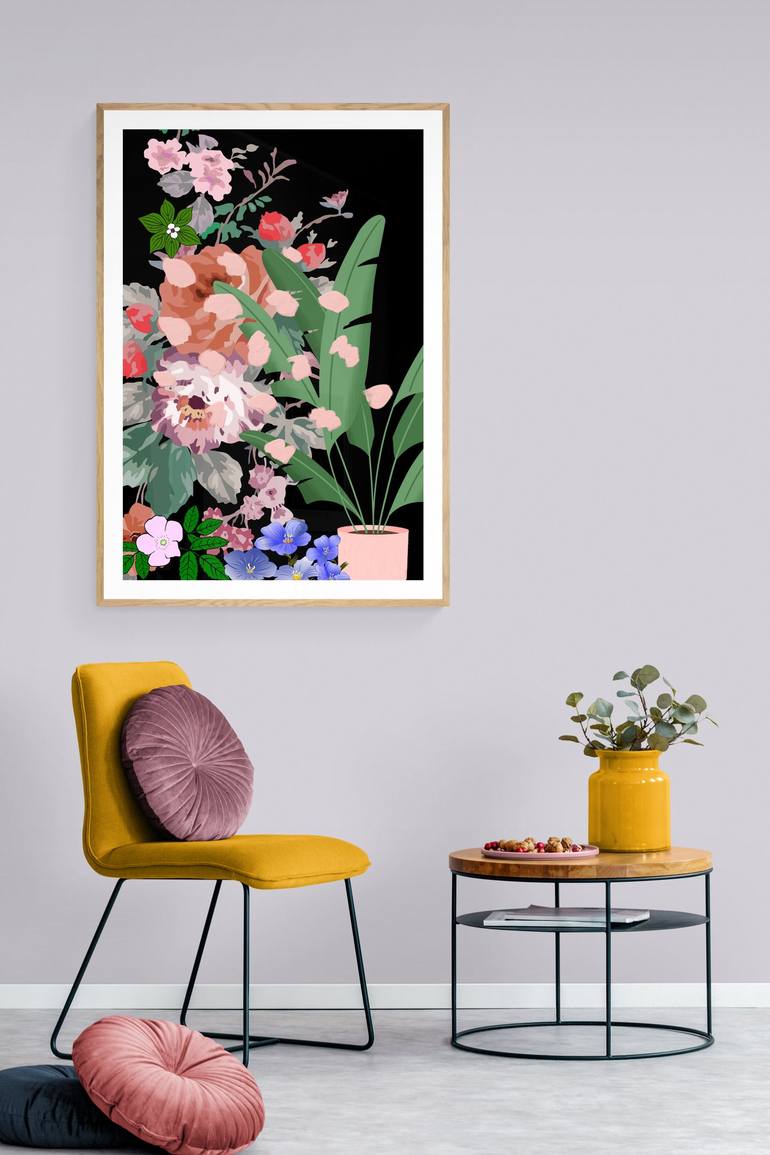 Original Abstract Floral Digital by Mona Vayda