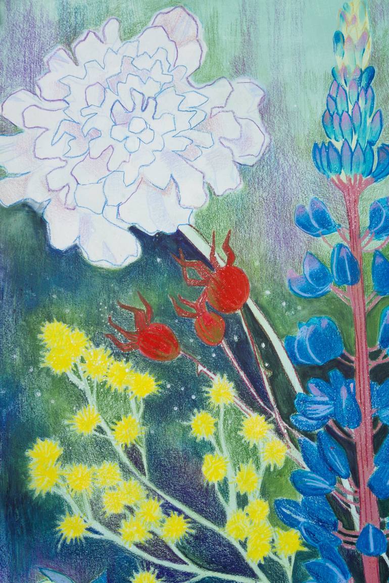 Original Floral Painting by Malwina Jachimczak