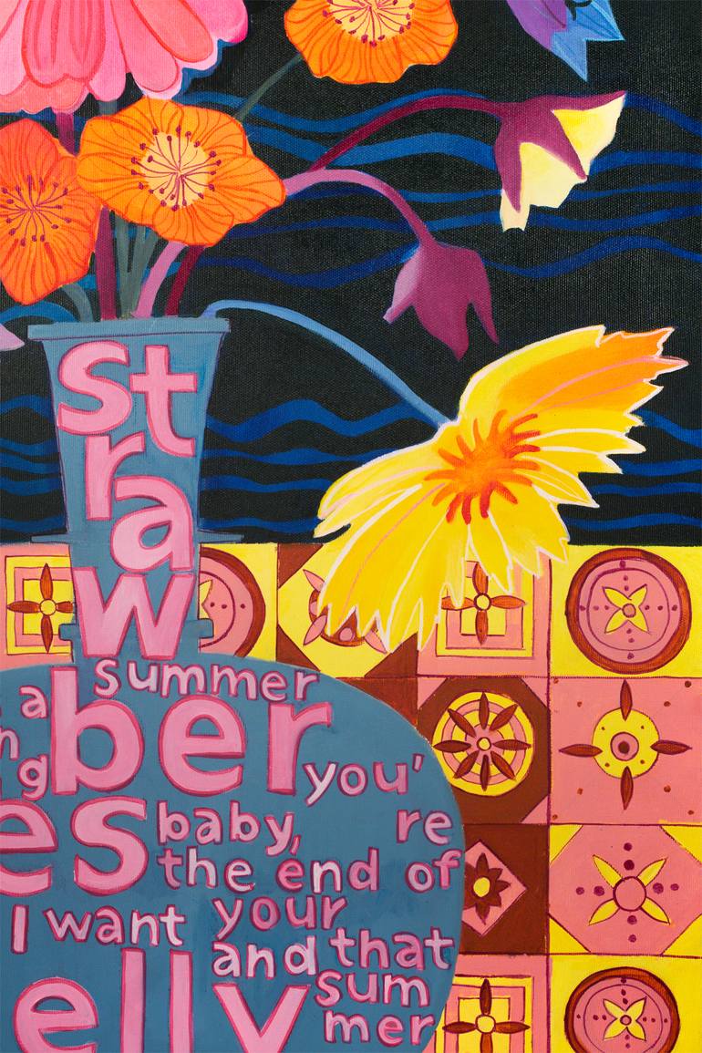 Original Pop Art Floral Painting by Malwina Jachimczak