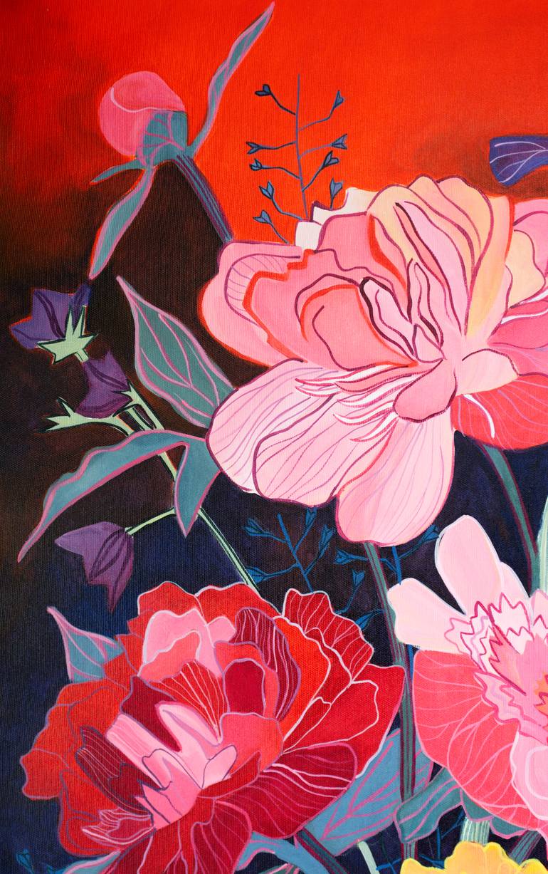 Original Contemporary Floral Painting by Malwina Jachimczak