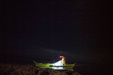 moonlight fishing - large on canvas - Limited Edition 1 of 1 unique archival print thumb