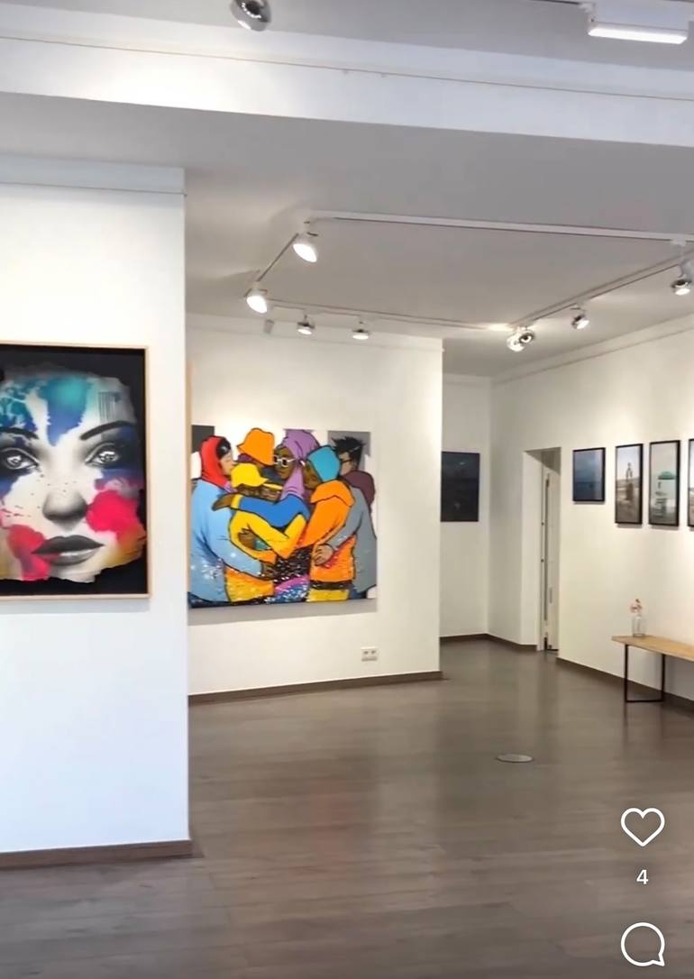 Original Illustration People Painting by Justus Becker   Cor