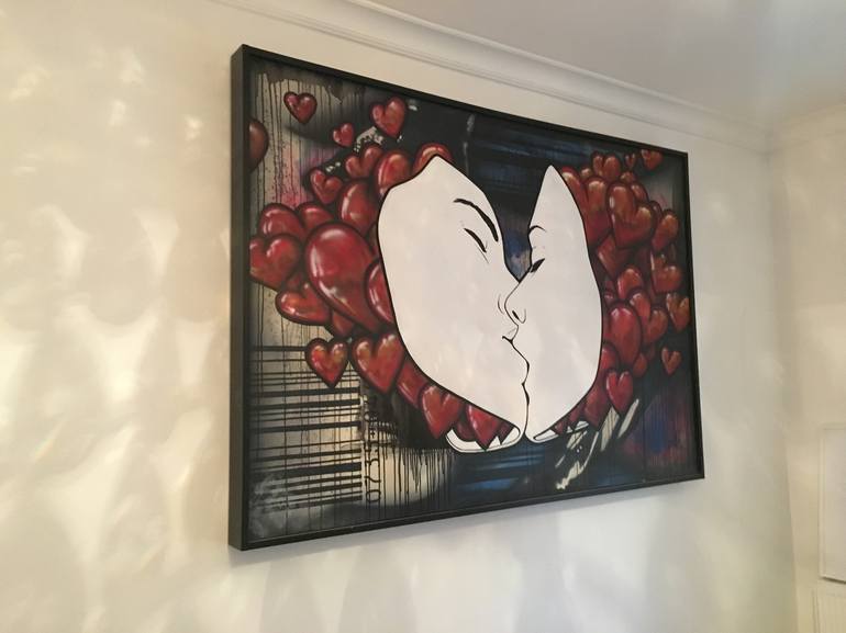 Original Abstract Love Painting by Justus Becker   COR