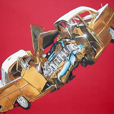 Original Automobile Paintings by Justus Becker   COR