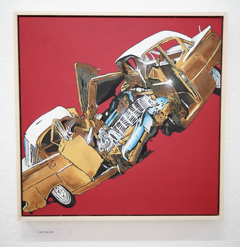 Original Realism Automobile Painting by Justus Becker   COR