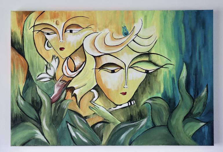 Original Figurative Love Painting by Sandy Uppal