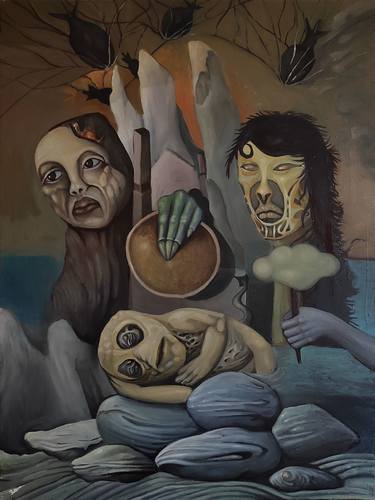 Original Dada People Paintings by Paweł Batura