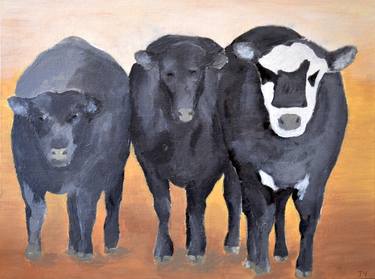 Print of Abstract Cows Paintings by Jamie Young