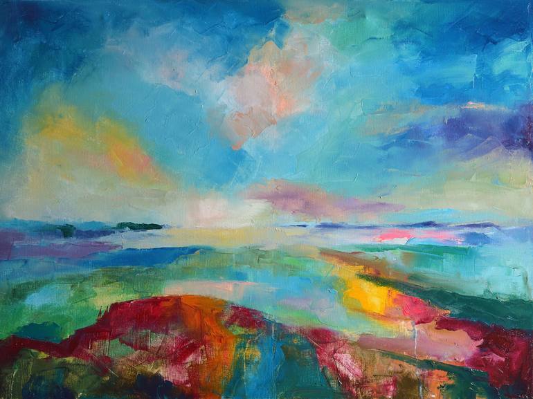 Abstract Landscape Countryside Painting, Nature Wall Art, Landscape ...