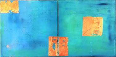 # 83 - Diptych in Aquas - The Gold and Copper Collection thumb