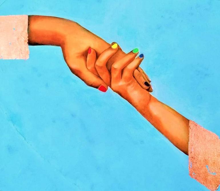 Original Figurative Love Painting by Jacqueline Mac Mootry-Everaert