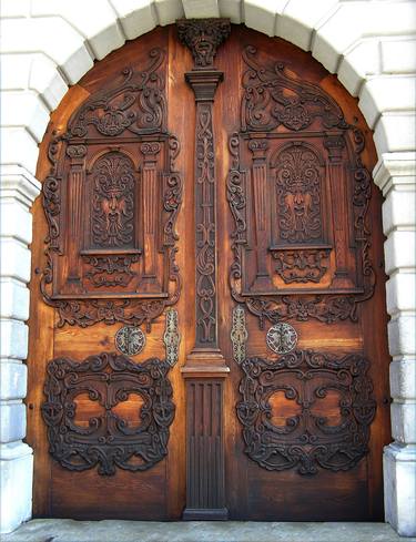 Hand carved gate in renaissance style. thumb