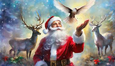 Santa releases the dove of peace thumb