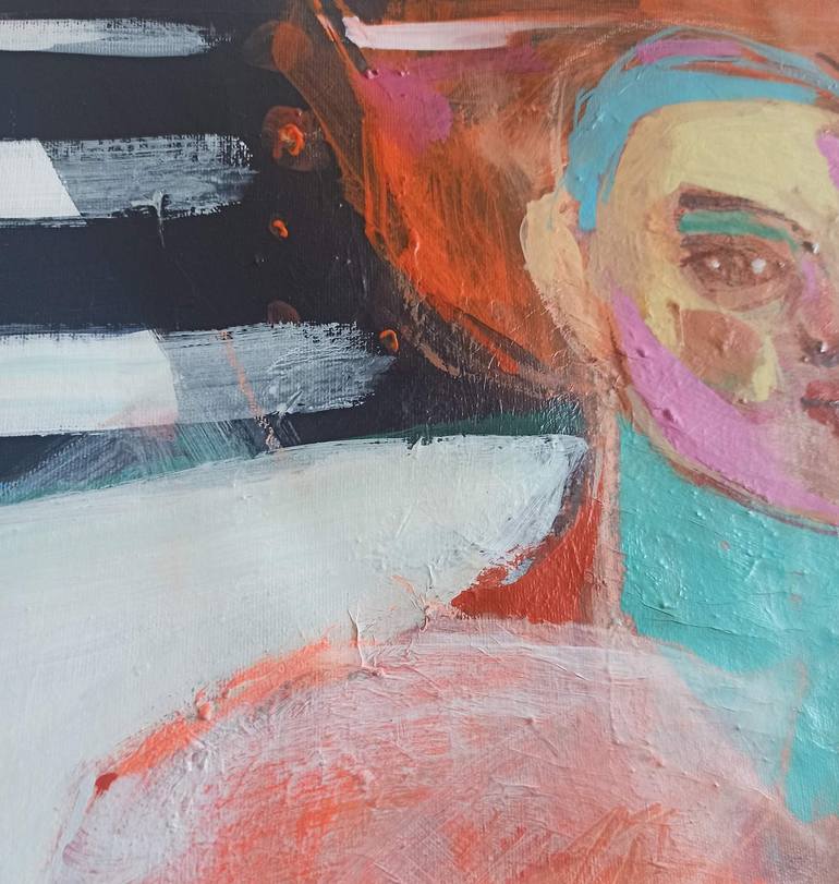 Original Abstract Portrait Painting by Magdalena Morey