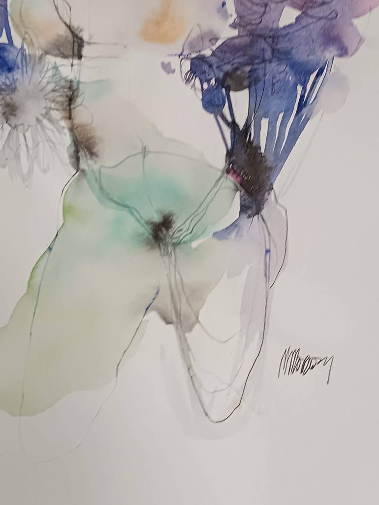 Original Abstract Nature Mixed Media by Magdalena Morey