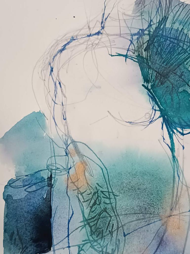 Original Abstract Nature Mixed Media by Magdalena Morey