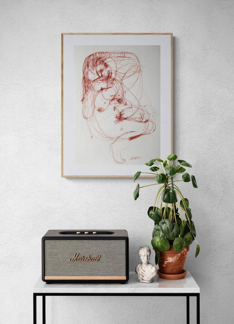 Original Abstract Expressionism Abstract Drawing by Magdalena Morey
