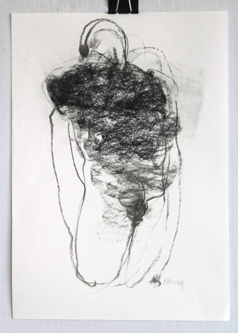 Original Abstract Body Drawing by Magdalena Morey