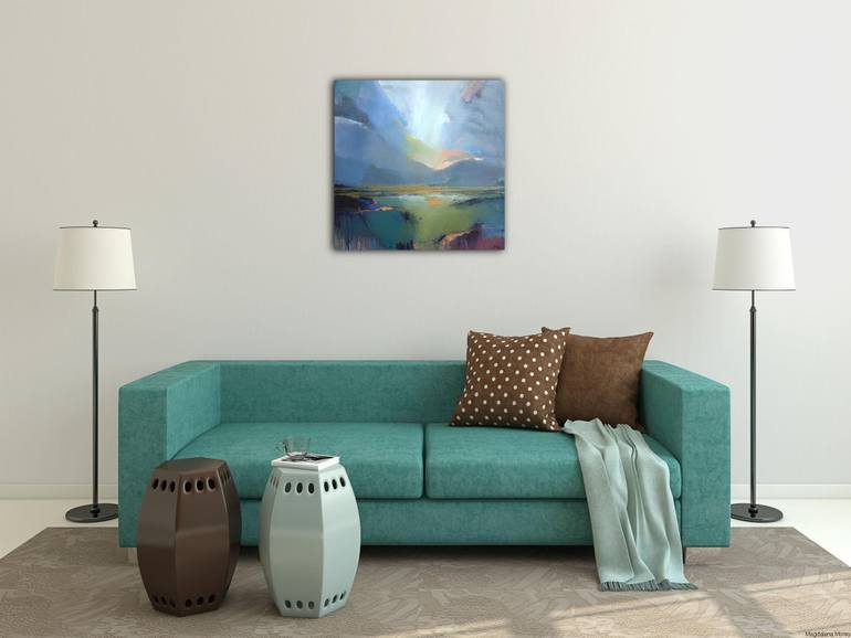 Original Abstract Language Painting by Magdalena Morey