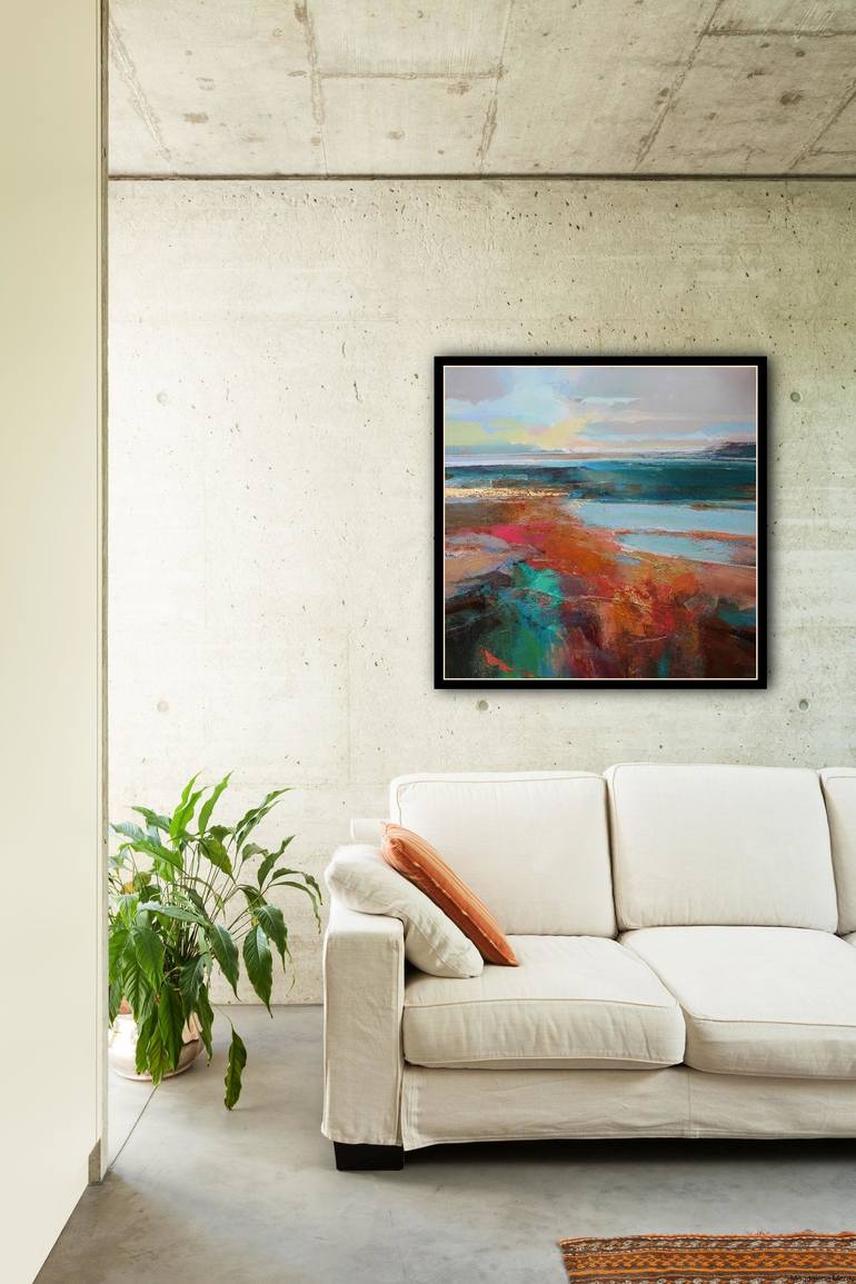 Original Abstract Beach Painting by Magdalena Morey