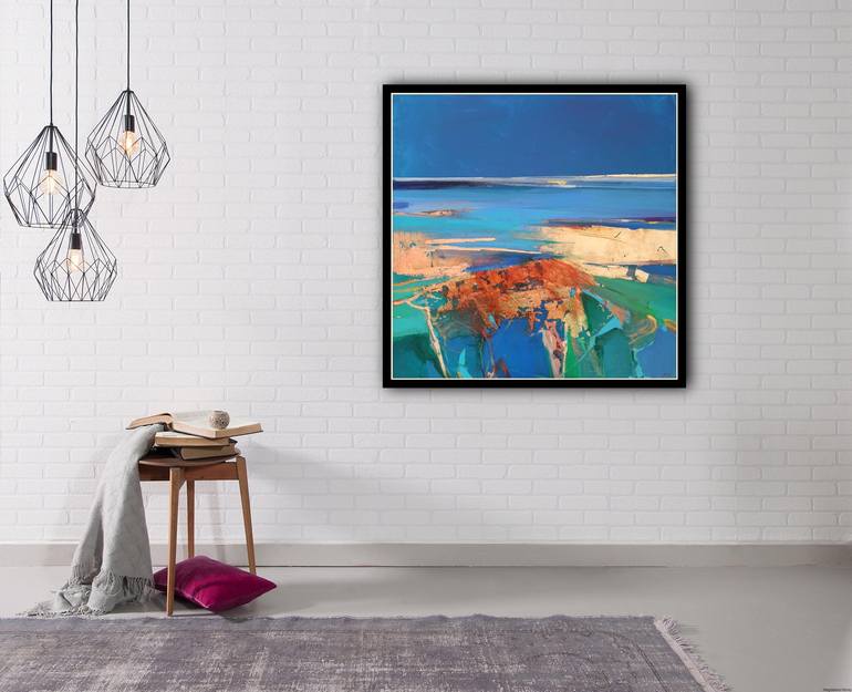 Original Abstract Beach Painting by Magdalena Morey