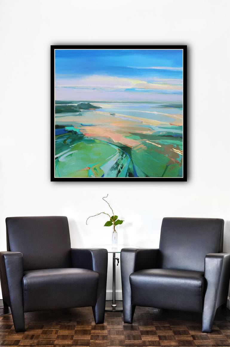 Original Abstract Beach Painting by Magdalena Morey