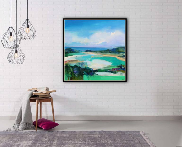 Original Abstract Beach Painting by Magdalena Morey