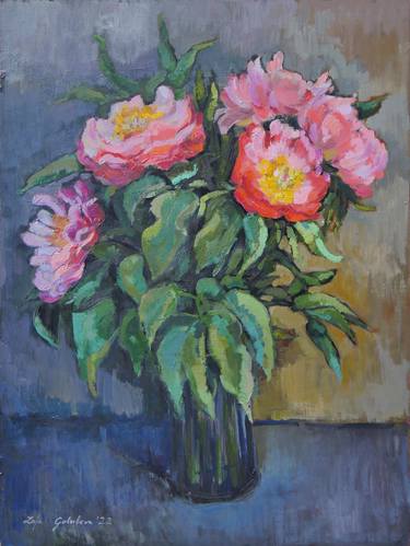 Peonies 80x59cm 2022 oil on wood thumb