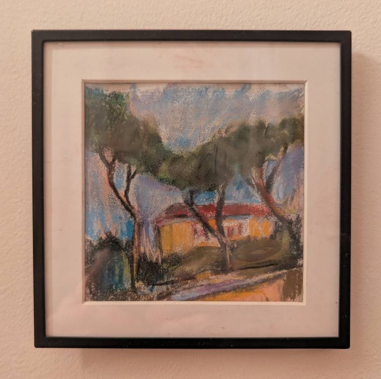 Original Color Field Painting Architecture Drawing by Victoria Boychenko