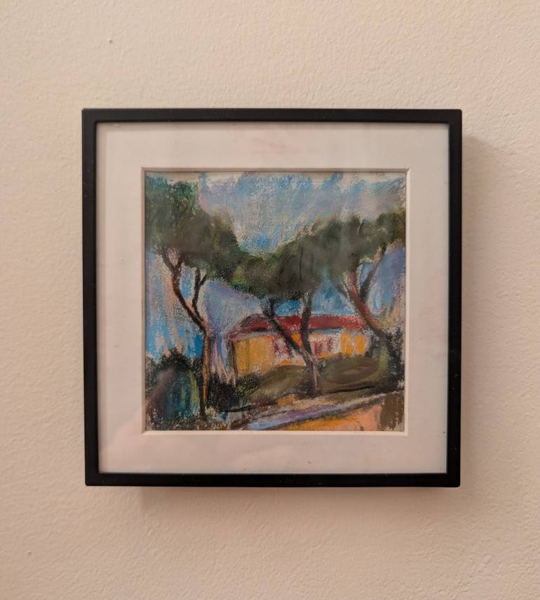 Original Color Field Painting Architecture Drawing by Victoria Boychenko