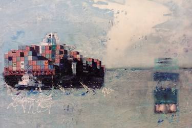 Print of Abstract Ship Collage by Katharina Borowski