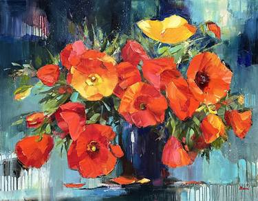 Original Impressionism Floral Paintings by BOND Tetiana