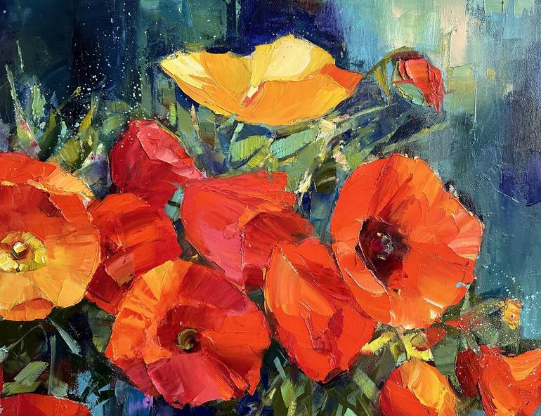 Original Impressionism Floral Painting by BOND Tetiana