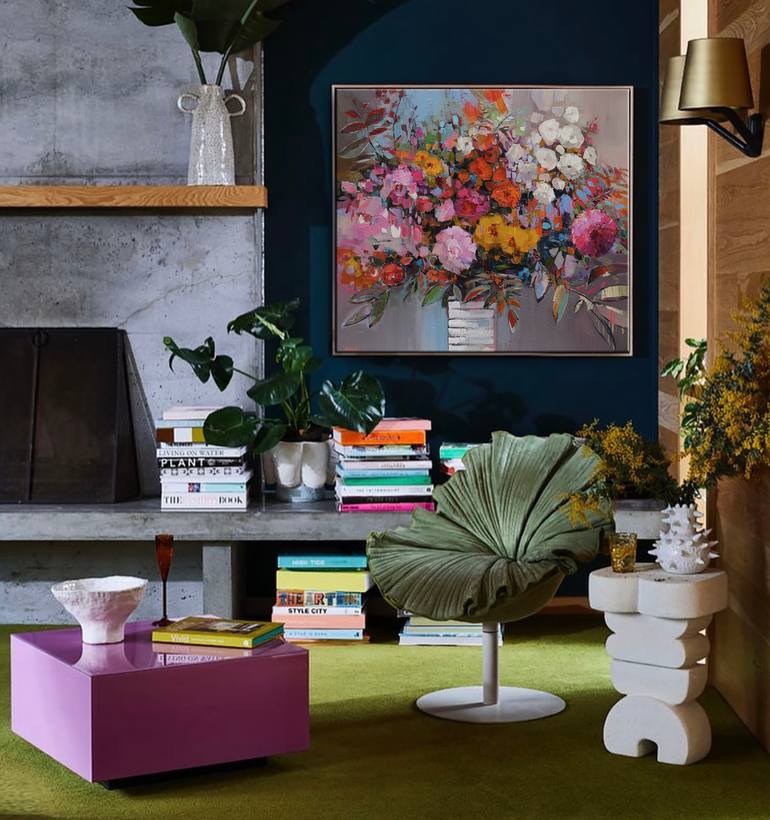 Original Impressionism Floral Painting by Bond Tetiana