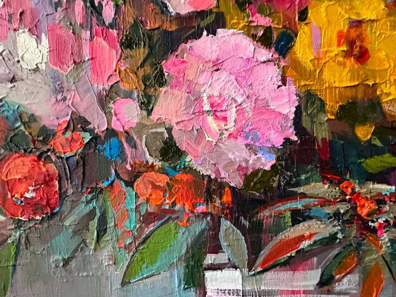 Original Impressionism Floral Painting by Bond Tetiana