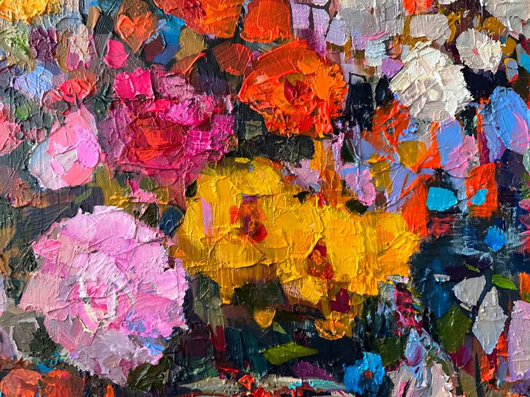 Original Impressionism Floral Painting by Bond Tetiana