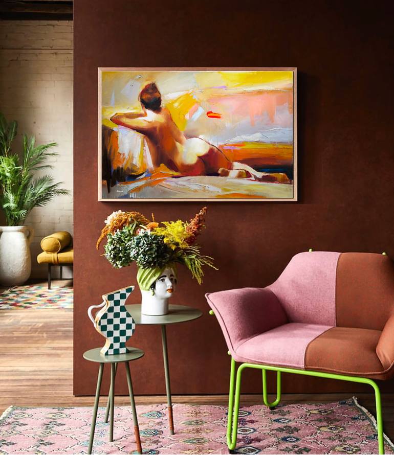 Original Impressionism Erotic Painting by Bond Tetiana