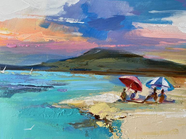 Original Beach Painting by BOND Tetiana