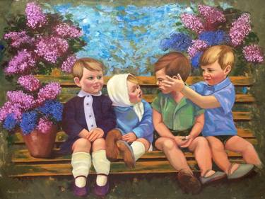 Original Figurative Children Paintings by Evelina Linn
