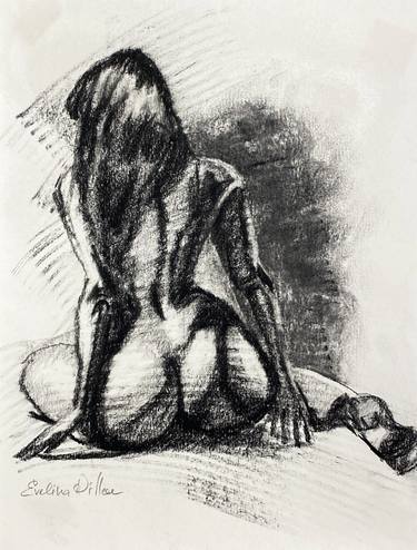 Original Figurative Nude Drawings by Evelina Linn