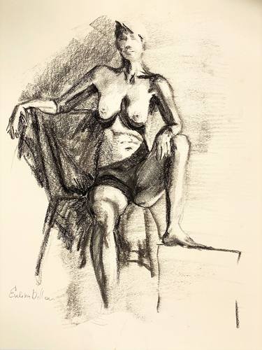 Original Figurative Nude Drawings by Evelina Linn