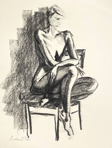 Original Figurative Nude Drawings by Evelina Linn