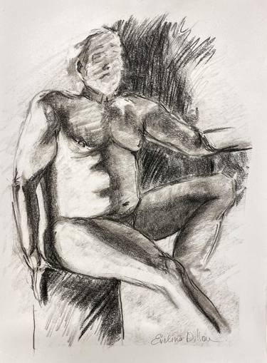 Figure study David side pose thumb