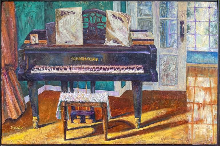 Original Impressionism Music Painting by Evelina Linn