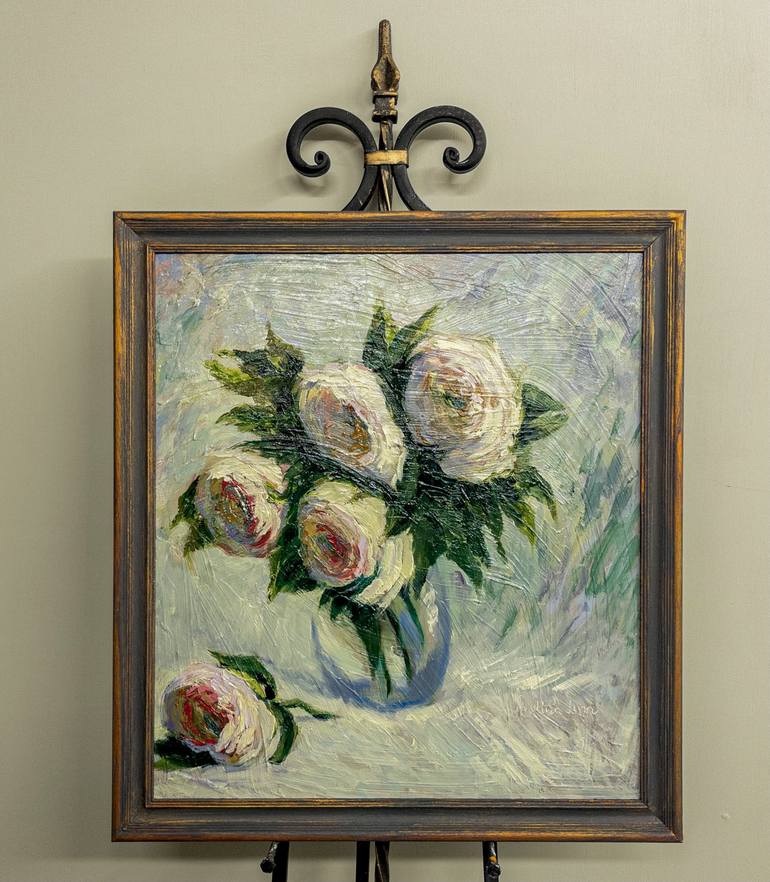 Original Impressionism Floral Painting by Evelina Linn