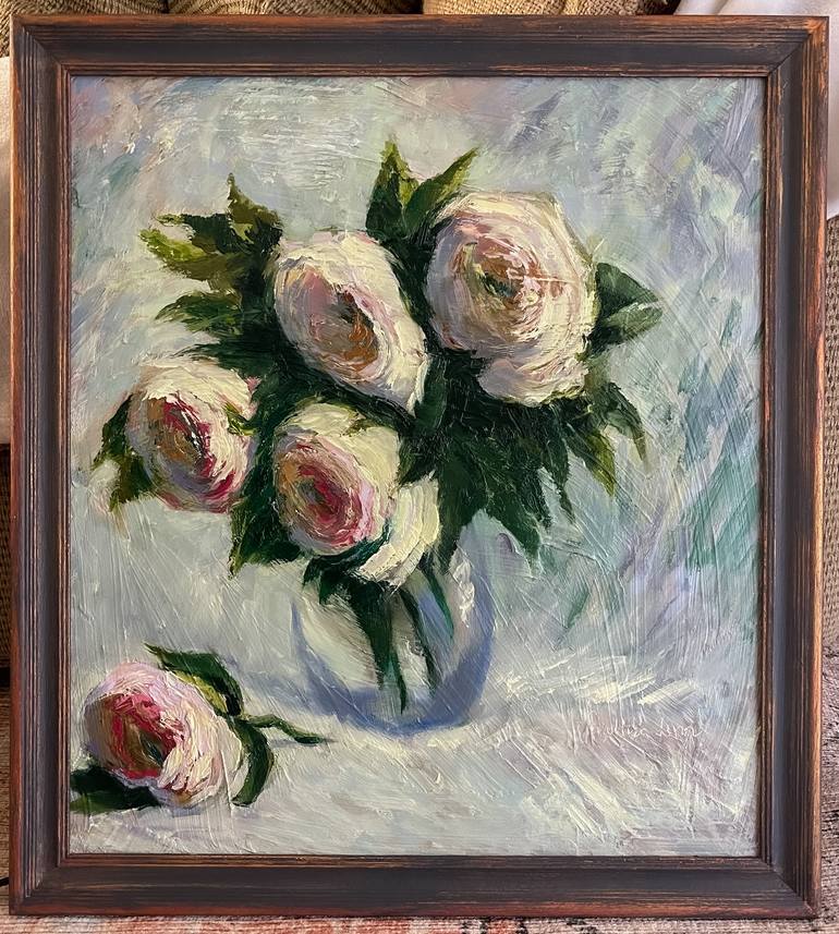 Original Impressionism Floral Painting by Evelina Linn