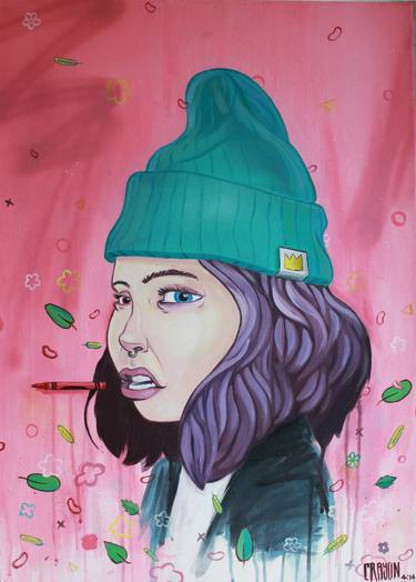 Original Figurative Graffiti Paintings by kid crayon