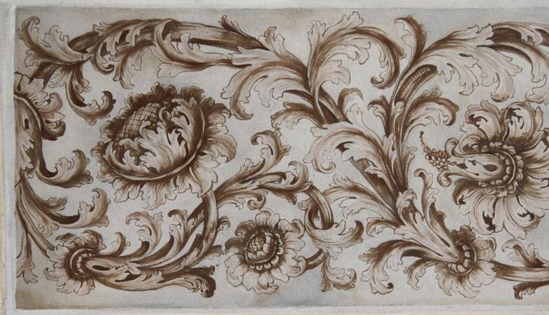 Original Floral Architecture Drawing by Arie James Dallas