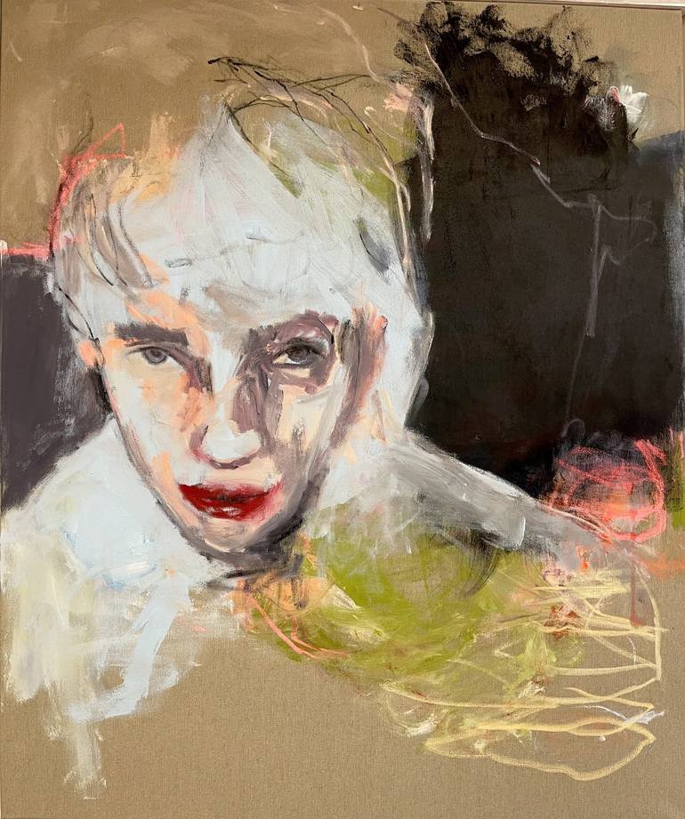 Original Portraiture Abstract Paintings by Ines Klich